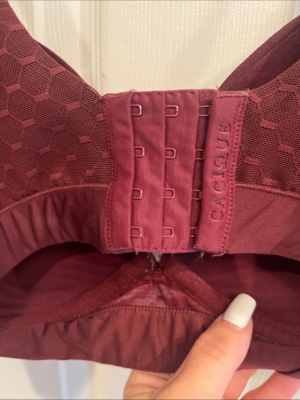 Cacique Lightly Lined Plunge Smooth Moulded Bra in Wine Burgundy - Picture 4 of 7